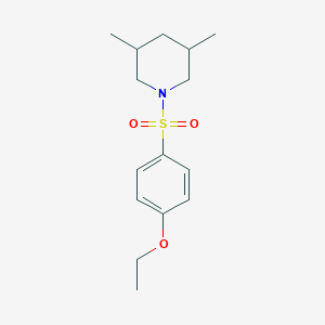 molecular formula C15H23NO3S B455168 1-[(4-Ethoxyphenyl)sulfonyl]-3,5-dimethylpiperidine CAS No. 438224-68-1