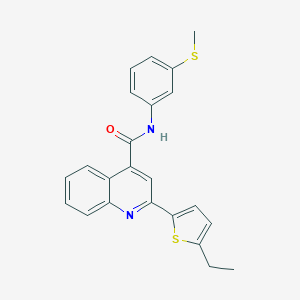 molecular formula C23H20N2OS2 B455204 2-(5-ethylthiophen-2-yl)-N-[3-(methylsulfanyl)phenyl]quinoline-4-carboxamide 