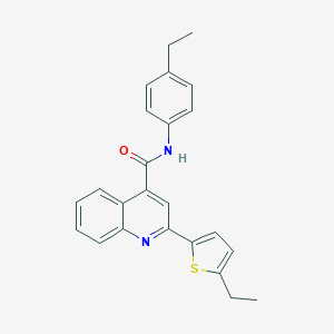molecular formula C24H22N2OS B455230 N-(4-ethylphenyl)-2-(5-ethylthiophen-2-yl)quinoline-4-carboxamide 