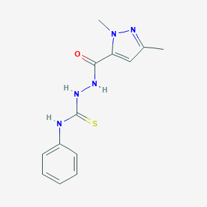 2-[(1,3-dimethyl-1H-pyrazol-5-yl)carbonyl]-N-phenylhydrazinecarbothioamide