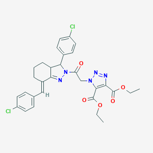 molecular formula C30H29Cl2N5O5 B455234 DIETHYL 1-(2-{3-(4-CHLOROPHENYL)-7-[(E)-1-(4-CHLOROPHENYL)METHYLIDENE]-3,3A,4,5,6,7-HEXAHYDRO-2H-INDAZOL-2-YL}-2-OXOETHYL)-1H-1,2,3-TRIAZOLE-4,5-DICARBOXYLATE 