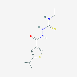 molecular formula C11H17N3OS2 B455250 N-ethyl-2-[(5-isopropyl-3-thienyl)carbonyl]hydrazinecarbothioamide 