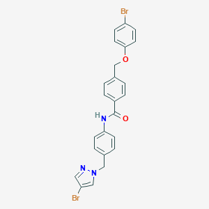 4-[(4-bromophenoxy)methyl]-N-{4-[(4-bromo-1H-pyrazol-1-yl)methyl]phenyl}benzamide