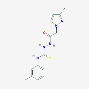 N-(3-methylphenyl)-2-[(3-methyl-1H-pyrazol-1-yl)acetyl]hydrazinecarbothioamide