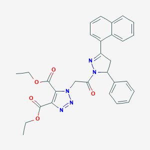 molecular formula C29H27N5O5 B455260 diethyl 1-{2-[3-(1-naphthyl)-5-phenyl-4,5-dihydro-1H-pyrazol-1-yl]-2-oxoethyl}-1H-1,2,3-triazole-4,5-dicarboxylate 