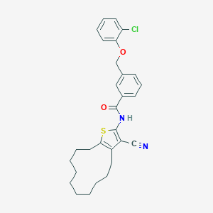 3-[(2-chlorophenoxy)methyl]-N-(3-cyano-4,5,6,7,8,9,10,11,12,13-decahydrocyclododeca[b]thiophen-2-yl)benzamide