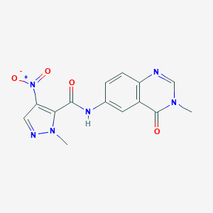 4-nitro-1-methyl-N-(3-methyl-4-oxo-3,4-dihydro-6-quinazolinyl)-1H-pyrazole-5-carboxamide