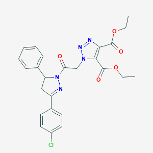 molecular formula C25H24ClN5O5 B455267 diethyl 1-{2-[3-(4-chlorophenyl)-5-phenyl-4,5-dihydro-1H-pyrazol-1-yl]-2-oxoethyl}-1H-1,2,3-triazole-4,5-dicarboxylate 