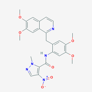 N-{2-[(6,7-dimethoxyisoquinolin-1-yl)methyl]-4,5-dimethoxyphenyl}-1-methyl-4-nitro-1H-pyrazole-5-carboxamide