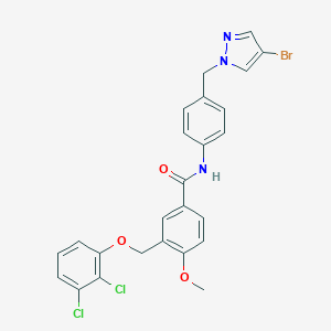 N-{4-[(4-bromo-1H-pyrazol-1-yl)methyl]phenyl}-3-[(2,3-dichlorophenoxy)methyl]-4-methoxybenzamide