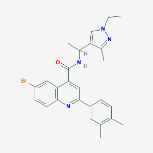 6-bromo-2-(3,4-dimethylphenyl)-N-[1-(1-ethyl-3-methyl-1H-pyrazol-4-yl)ethyl]-4-quinolinecarboxamide
