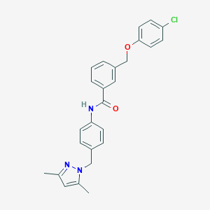 3-[(4-chlorophenoxy)methyl]-N-{4-[(3,5-dimethyl-1H-pyrazol-1-yl)methyl]phenyl}benzamide