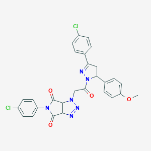 5-(4-chlorophenyl)-1-{2-[3-(4-chlorophenyl)-5-(4-methoxyphenyl)-4,5-dihydro-1H-pyrazol-1-yl]-2-oxoethyl}-3a,6a-dihydropyrrolo[3,4-d][1,2,3]triazole-4,6(1H,5H)-dione