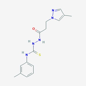 N-(3-methylphenyl)-2-[3-(4-methyl-1H-pyrazol-1-yl)propanoyl]hydrazinecarbothioamide