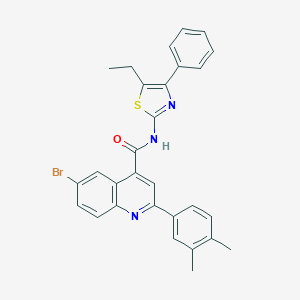 6-bromo-2-(3,4-dimethylphenyl)-N-(5-ethyl-4-phenyl-1,3-thiazol-2-yl)quinoline-4-carboxamide