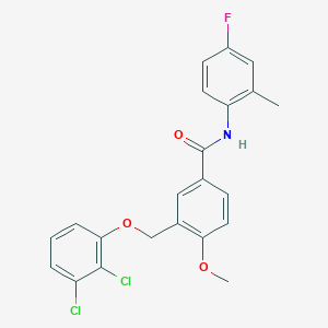 3-[(2,3-dichlorophenoxy)methyl]-N-(4-fluoro-2-methylphenyl)-4-methoxybenzamide