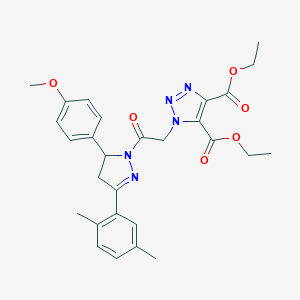 diethyl 1-{2-[3-(2,5-dimethylphenyl)-5-(4-methoxyphenyl)-4,5-dihydro-1H-pyrazol-1-yl]-2-oxoethyl}-1H-1,2,3-triazole-4,5-dicarboxylate