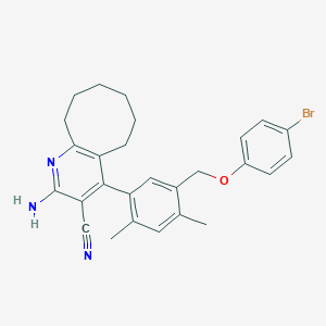 2-Amino-4-{5-[(4-bromophenoxy)methyl]-2,4-dimethylphenyl}-5,6,7,8,9,10-hexahydrocycloocta[b]pyridine-3-carbonitrile