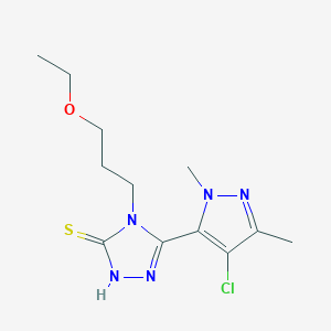 5-(4-chloro-1,3-dimethyl-1H-pyrazol-5-yl)-4-(3-ethoxypropyl)-4H-1,2,4-triazole-3-thiol