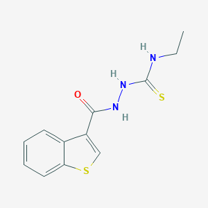 molecular formula C12H13N3OS2 B455322 2-(1-benzothien-3-ylcarbonyl)-N-ethylhydrazinecarbothioamide 