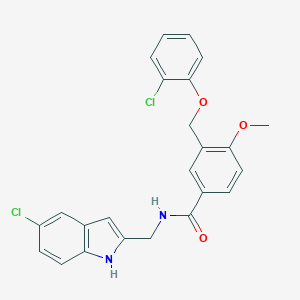 N-[(5-chloro-1H-indol-2-yl)methyl]-3-[(2-chlorophenoxy)methyl]-4-methoxybenzamide