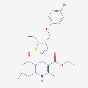 Ethyl 4-{4-[(4-bromophenoxy)methyl]-5-ethylthiophen-2-yl}-2,7,7-trimethyl-5-oxo-1,4,5,6,7,8-hexahydroquinoline-3-carboxylate