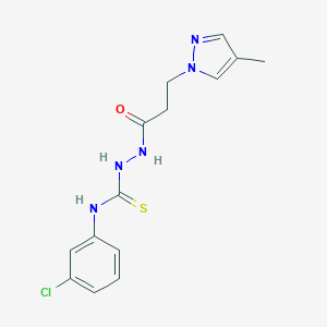 N-(3-chlorophenyl)-2-[3-(4-methyl-1H-pyrazol-1-yl)propanoyl]hydrazinecarbothioamide