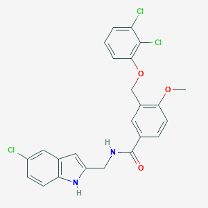 molecular formula C24H19Cl3N2O3 B455349 N-[(5-chloro-1H-indol-2-yl)methyl]-3-[(2,3-dichlorophenoxy)methyl]-4-methoxybenzamide 