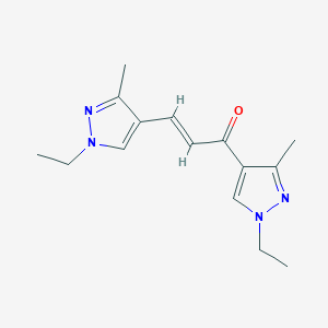 molecular formula C15H20N4O B455360 1,3-bis(1-ethyl-3-methyl-1H-pyrazol-4-yl)-2-propen-1-one 