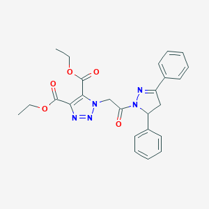 molecular formula C25H25N5O5 B455362 diethyl 1-[2-(3,5-diphenyl-4,5-dihydro-1H-pyrazol-1-yl)-2-oxoethyl]-1H-1,2,3-triazole-4,5-dicarboxylate 