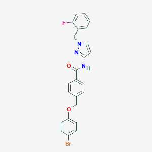 molecular formula C24H19BrFN3O2 B455374 4-[(4-bromophenoxy)methyl]-N-[1-(2-fluorobenzyl)-1H-pyrazol-3-yl]benzamide 