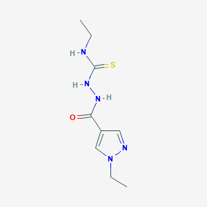 molecular formula C9H15N5OS B455375 N-ethyl-2-[(1-ethyl-1H-pyrazol-4-yl)carbonyl]hydrazinecarbothioamide 