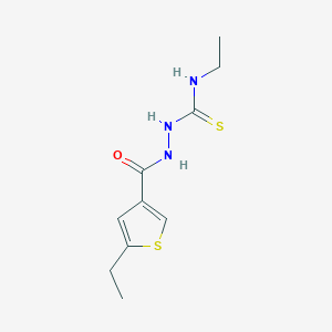 molecular formula C10H15N3OS2 B455377 N-ethyl-2-[(5-ethyl-3-thienyl)carbonyl]hydrazinecarbothioamide 