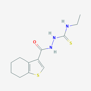 molecular formula C12H17N3OS2 B455384 N-ethyl-2-(4,5,6,7-tetrahydro-1-benzothien-3-ylcarbonyl)hydrazinecarbothioamide 