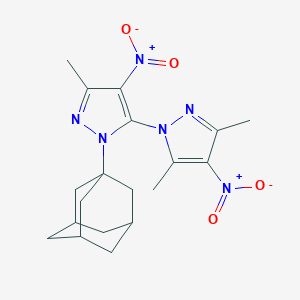 molecular formula C19H24N6O4 B455400 2'-(1-adamantyl)-3,5,5'-trimethyl-4,4'-dinitro-2'{H}-1,3'-bipyrazole 