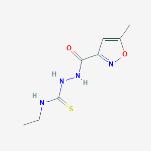 molecular formula C8H12N4O2S B455407 N-ethyl-2-[(5-methyl-3-isoxazolyl)carbonyl]hydrazinecarbothioamide 