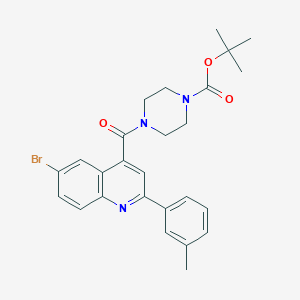 molecular formula C26H28BrN3O3 B455410 Tert-butyl 4-{[6-bromo-2-(3-methylphenyl)-4-quinolinyl]carbonyl}-1-piperazinecarboxylate 