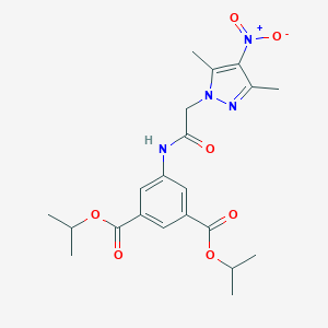 molecular formula C21H26N4O7 B455412 diisopropyl 5-[({4-nitro-3,5-dimethyl-1H-pyrazol-1-yl}acetyl)amino]isophthalate 