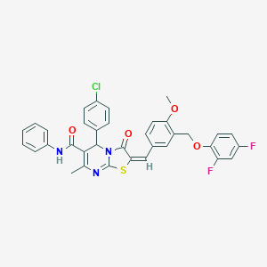 5-(4-chlorophenyl)-2-{3-[(2,4-difluorophenoxy)methyl]-4-methoxybenzylidene}-7-methyl-3-oxo-N-phenyl-2,3-dihydro-5H-[1,3]thiazolo[3,2-a]pyrimidine-6-carboxamide