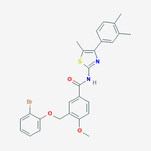 3-[(2-bromophenoxy)methyl]-N-[4-(3,4-dimethylphenyl)-5-methyl-1,3-thiazol-2-yl]-4-methoxybenzamide