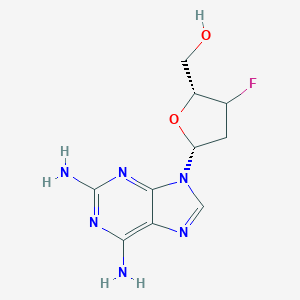 molecular formula C10H13FN6O2 B045543 Adenosine, 2-amino-2',3'-dideoxy-3'-fluoro- CAS No. 114753-53-6