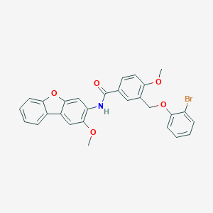 molecular formula C28H22BrNO5 B455453 3-[(2-bromophenoxy)methyl]-4-methoxy-N-(2-methoxydibenzo[b,d]furan-3-yl)benzamide 