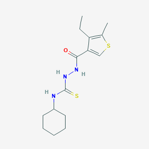 N-cyclohexyl-2-[(4-ethyl-5-methyl-3-thienyl)carbonyl]hydrazinecarbothioamide