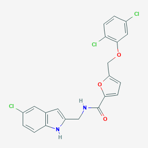 N-[(5-chloro-1H-indol-2-yl)methyl]-5-[(2,5-dichlorophenoxy)methyl]furan-2-carboxamide