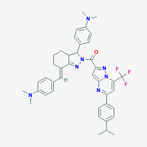 4-(7-[4-(dimethylamino)benzylidene]-2-{[5-(4-isopropylphenyl)-7-(trifluoromethyl)pyrazolo[1,5-a]pyrimidin-2-yl]carbonyl}-3,3a,4,5,6,7-hexahydro-2H-indazol-3-yl)-N,N-dimethylaniline