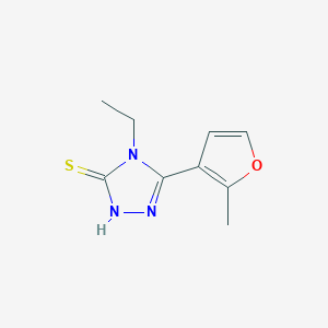 molecular formula C9H11N3OS B455475 4-乙基-5-(2-甲基-3-呋喃基)-4H-1,2,4-三唑-3-硫醇 CAS No. 438230-35-4