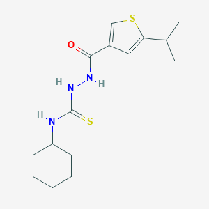 molecular formula C15H23N3OS2 B455491 N-cyclohexyl-2-[(5-isopropyl-3-thienyl)carbonyl]hydrazinecarbothioamide 