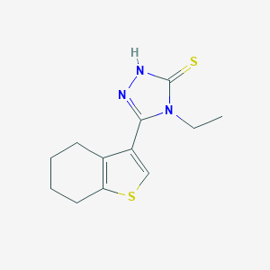 molecular formula C12H15N3S2 B455498 4-ethyl-5-(4,5,6,7-tetrahydro-1-benzothien-3-yl)-4H-1,2,4-triazole-3-thiol CAS No. 438230-58-1