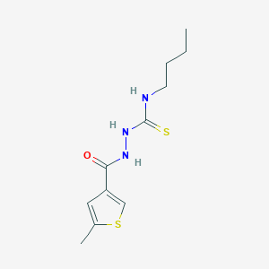 molecular formula C11H17N3OS2 B455500 N-butyl-2-[(5-methyl-3-thienyl)carbonyl]hydrazinecarbothioamide 