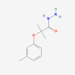 molecular formula C11H16N2O2 B045551 Propanoic acid, 2-methyl-2-(3-methylphenoxy)-, hydrazide CAS No. 124237-26-9